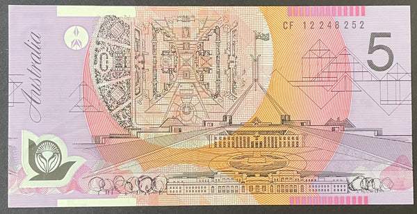 Australia $5 Stevens/Parkinson Polymer Uncirculated Banknote R222a