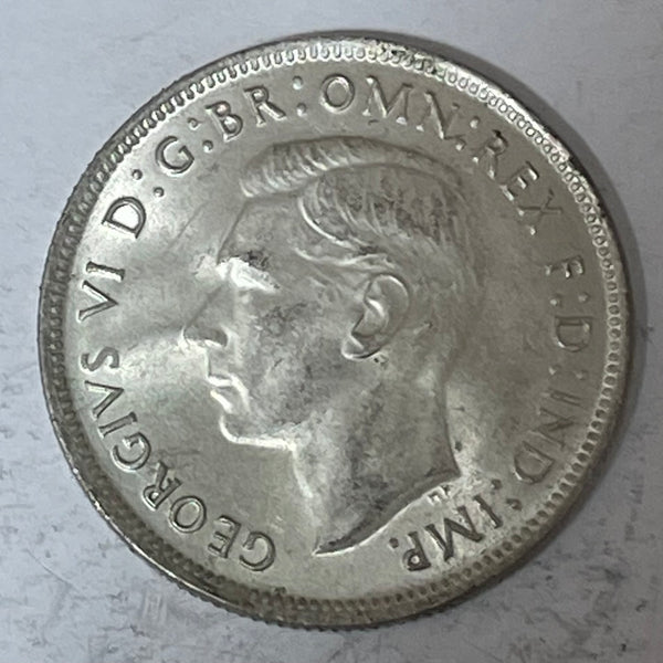 Australia 1947 2/- Florin Silver Coin about Uncirculated