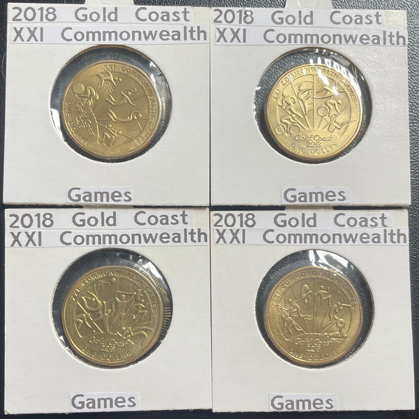 Australia 2018 Royal Australian Mint $1 Gold Coast Commonwealth Games Coins Set of 4