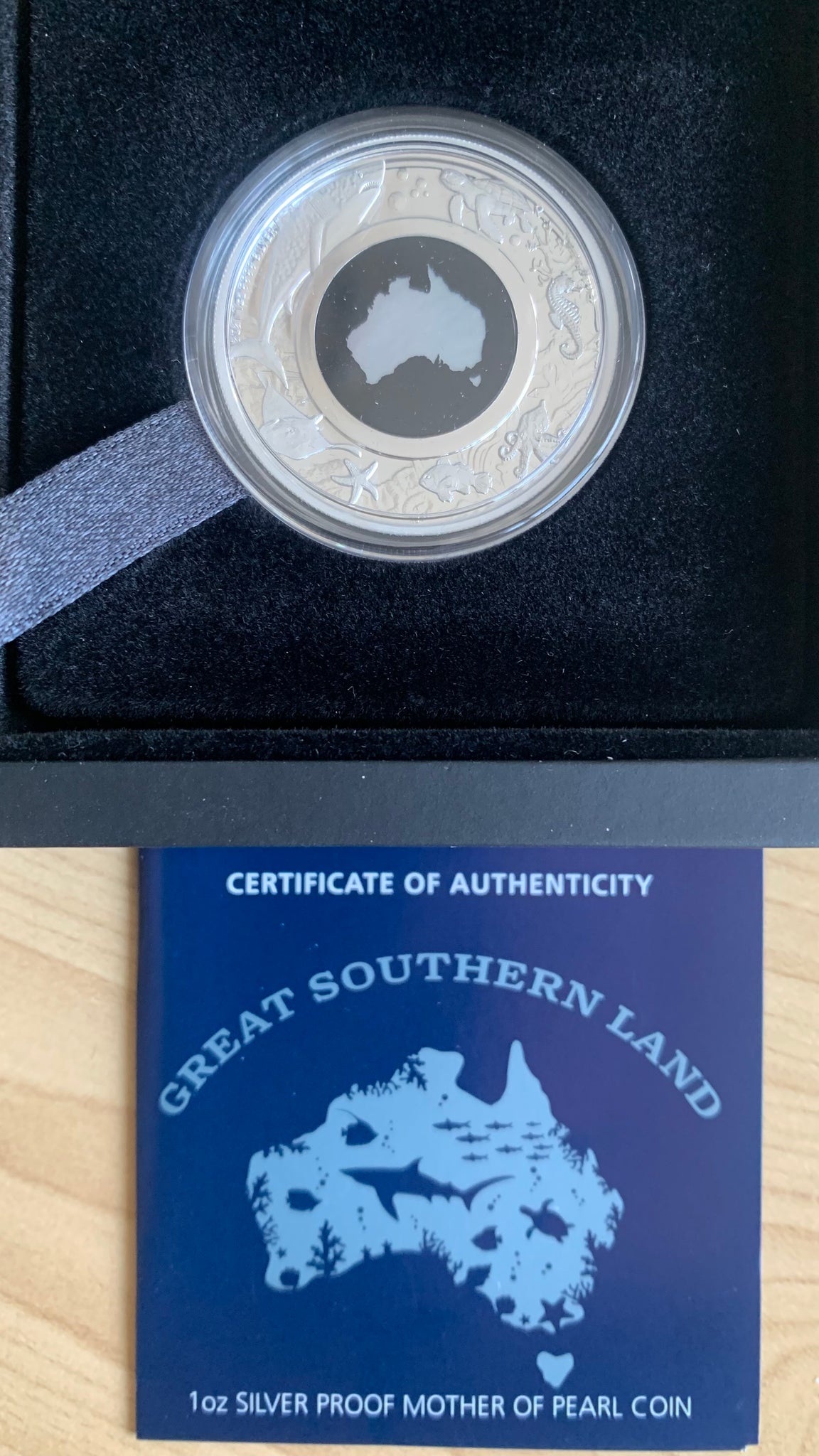 Australia 2021 $1 Great Southern Land Mother of Pearl 1 ounce Silver Coin, Box Cert