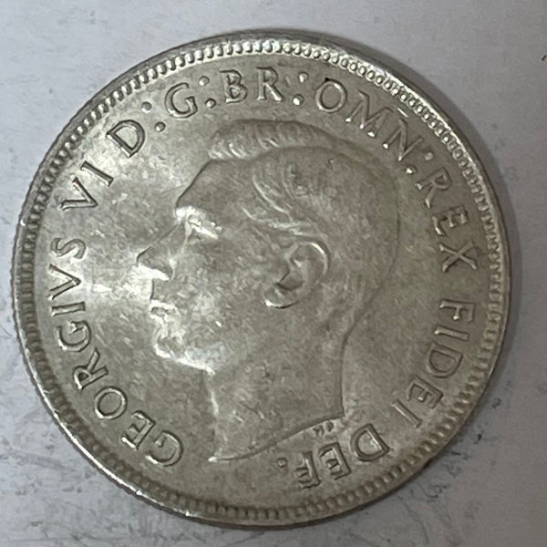 Australia 1952 2/- Florin Silver Coin about Uncirculated