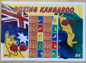 Australia Post 50c Boxing Kangaroo Stamp Sheet