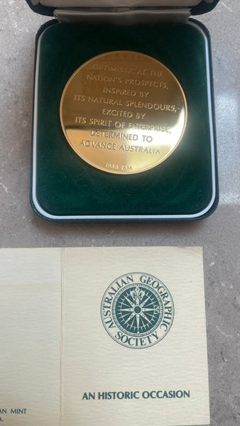 Australia Royal Australian Mint 1988 Geographical Society Medallion