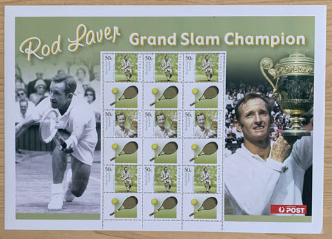 Australia 50c SES Souvenir Tennis Sheet  2003 Rod Laver Grand Slam Champion