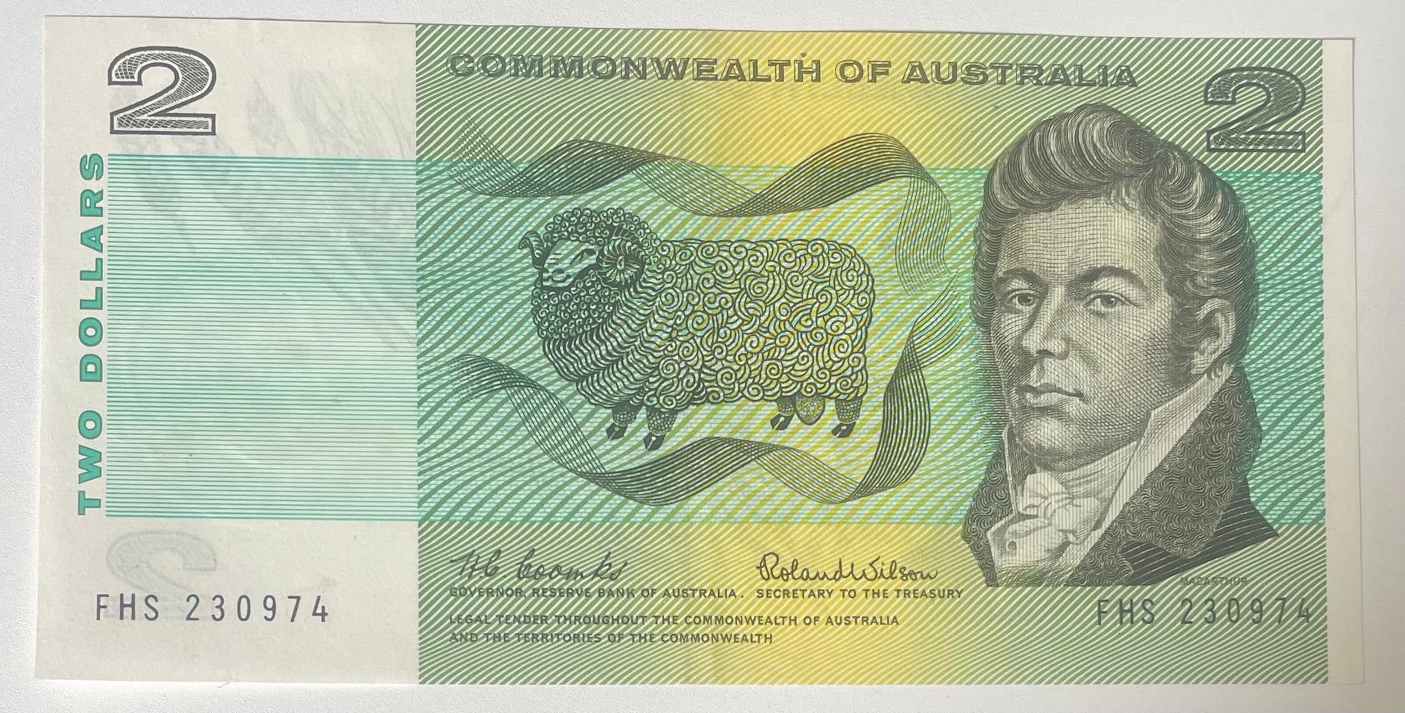 Australia 1966 $2 Commonwealth of Australia Coombs Wilson Banknote aUnc. R81