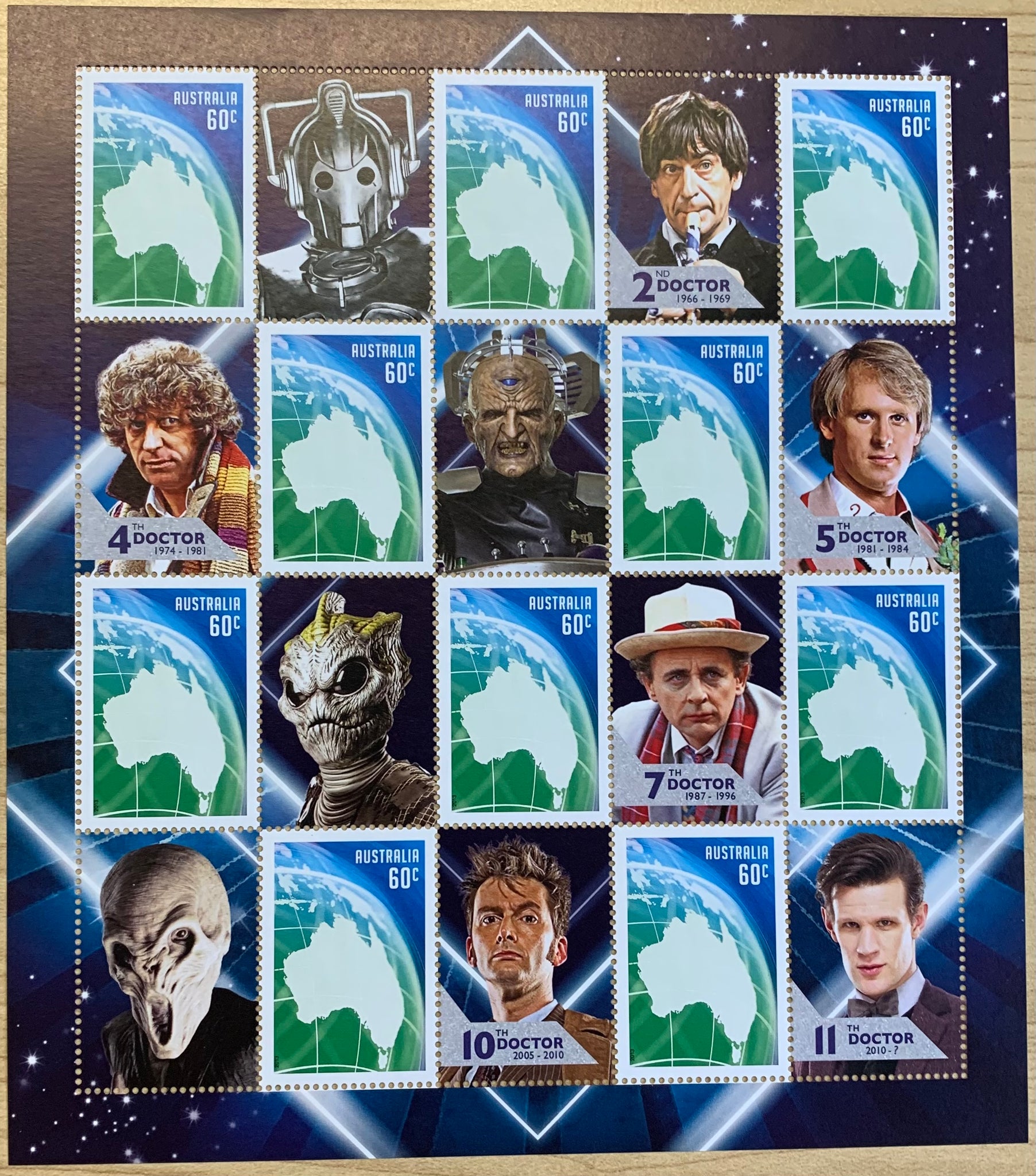 Australia 2013 60c 50 Years of Doctor Who Stamp Sheet of 10