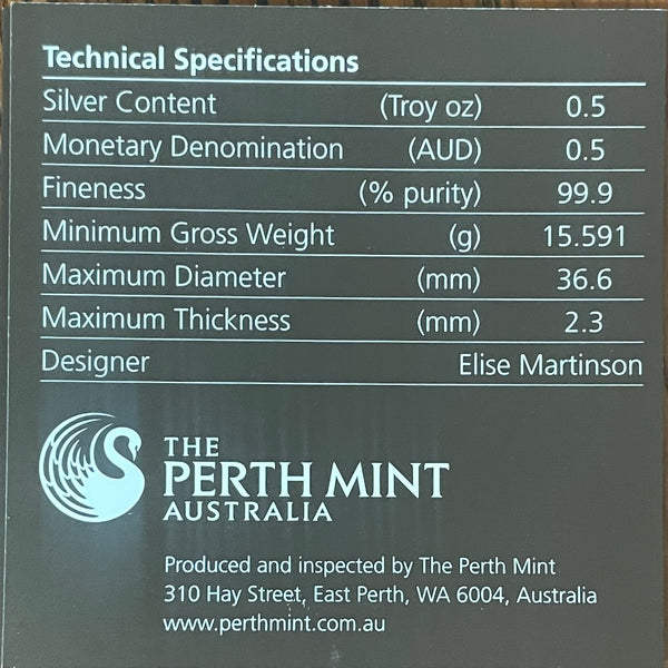 Australia 2010 Perth Mint Australian Bush Babies Dingo 1/2oz Silver Coin