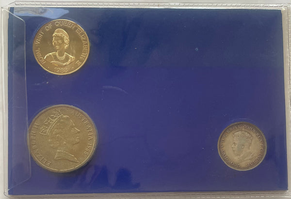 Australia 1927 Canberra Florin,  1988 Opening of Parliament Medal & $5 New Parliament House coin