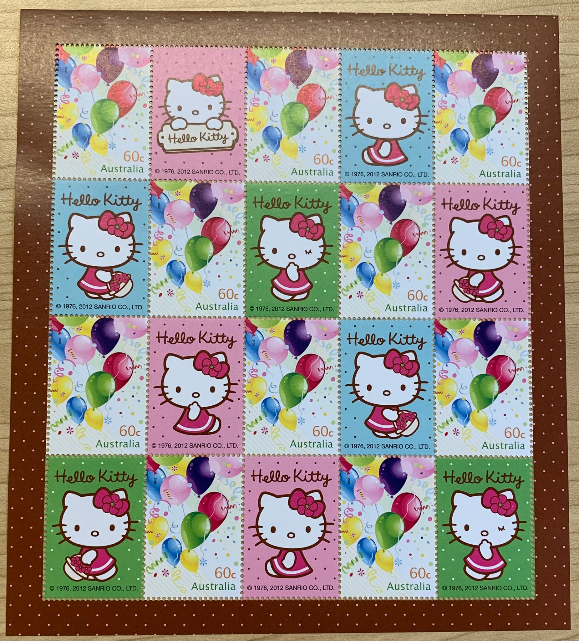 Australia 2012 60c Hello Kitty Stamp Sheet of 10