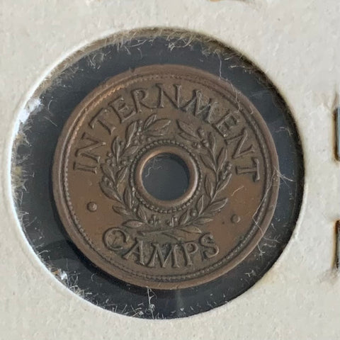 AUSTRALIA 1942 Three Pence 3d Hay Internment Camp Token