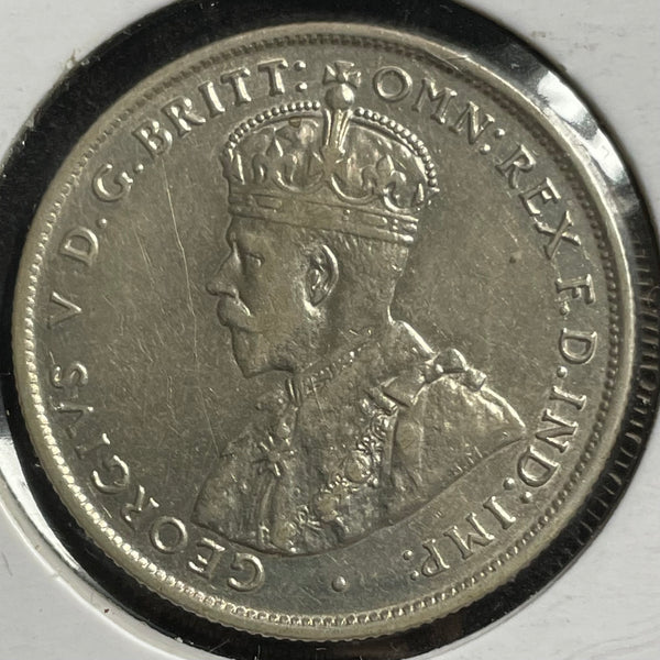 Australia 1923 2/- Florin Silver Coin Very Fine+ Condition