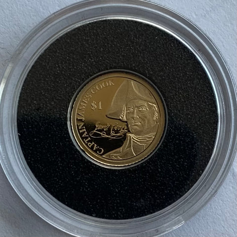 Cook Islands 2016 Macquarie Mint $1 Captain James Cook .5 grams of .585 Gold Coin