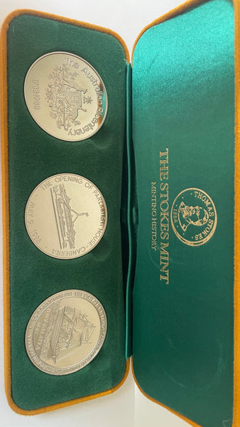 Australia 1988 Bicentennial Royal Visit Sterling Silver 3 Medallion Set - Stokes Mint