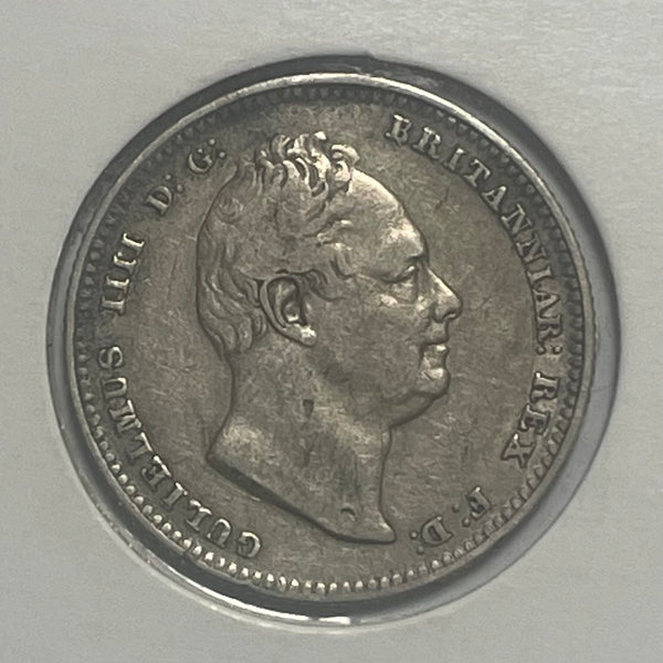 UK Great Britain 1834 William IV Silver 1/- One Shilling Coin