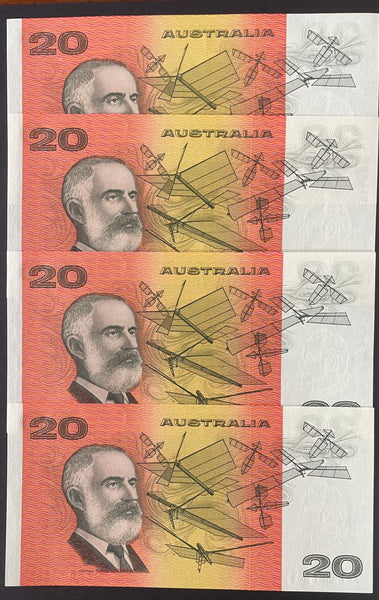 Australia 1991 $20 AAA Fraser Cole Uncirculated Run of 4 R413i