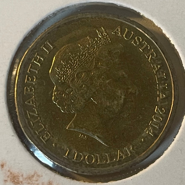 Australia 2014 Royal Australian Mint $1 Lunar New Year of the Horse Coin in 2 x 2 mount