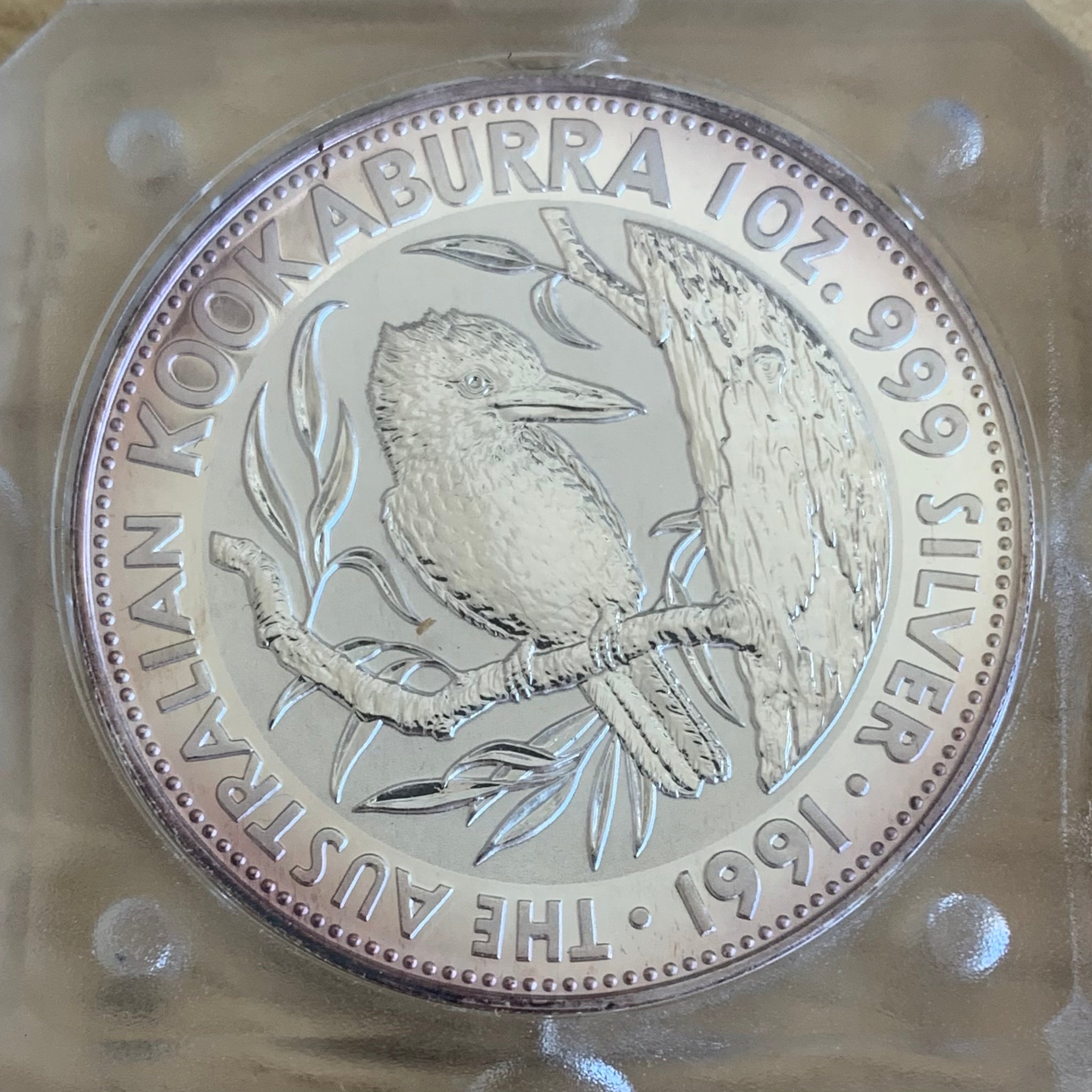 Australia 1991 Perth Mint $1 Kookaburra 1oz Silver Uncirculated Coin