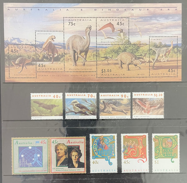 Australia Post 1993 Year Album. This book contains all the different simplified stamps issued in that year.