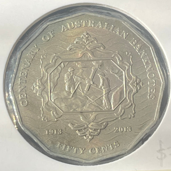 Australia 2013 Royal Australian Mint 50c Centenary of Australian Banknotes