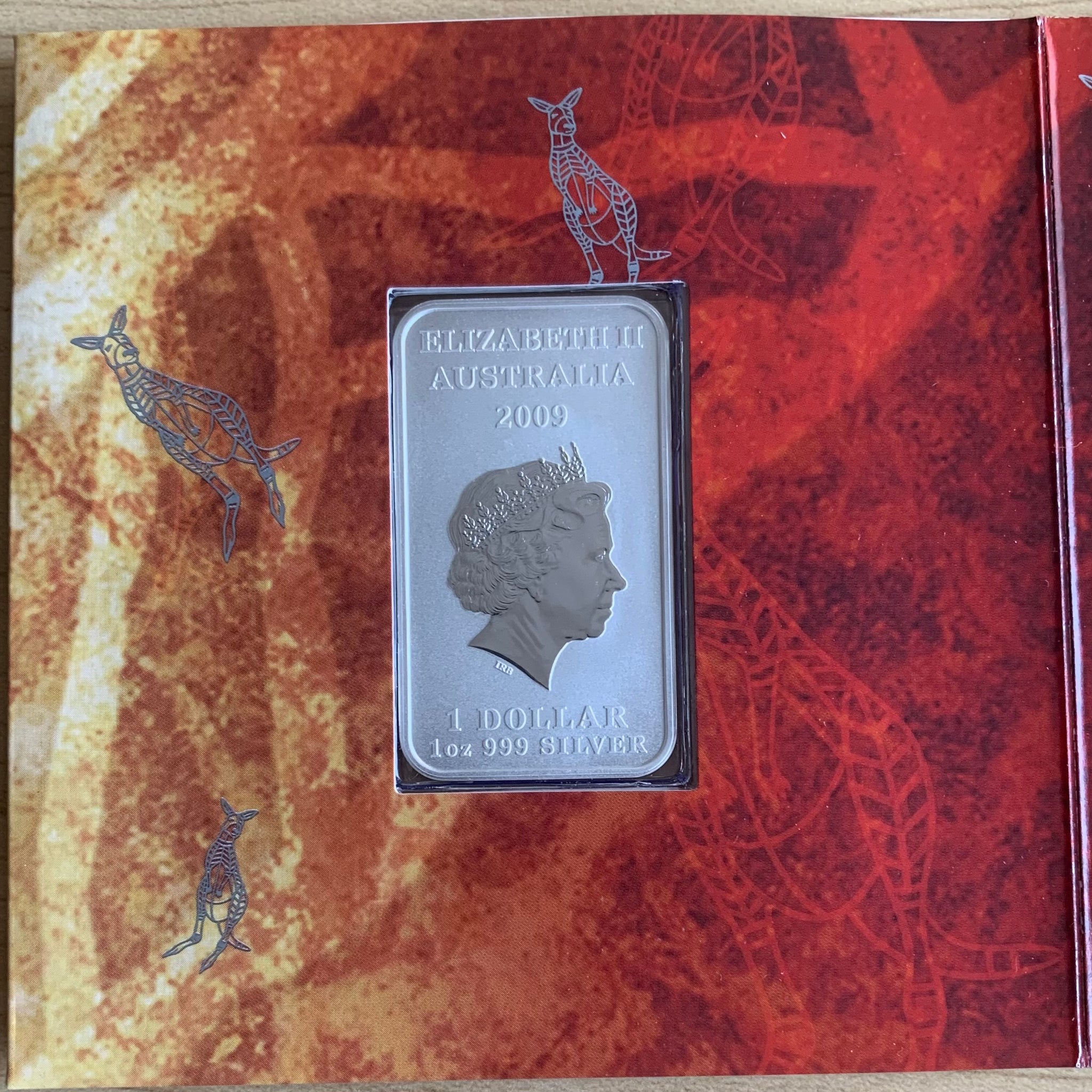 Australia 2009 Perth Mint $1 Kangaroo Dreaming 1oz Silver Square Coin
