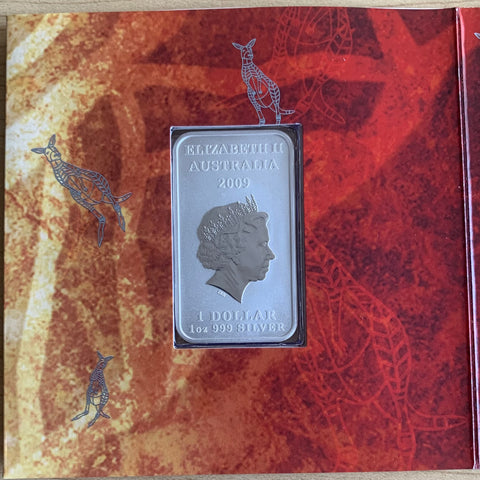 Australia 2009 Perth Mint $1 Kangaroo Dreaming 1oz Silver Square Coin