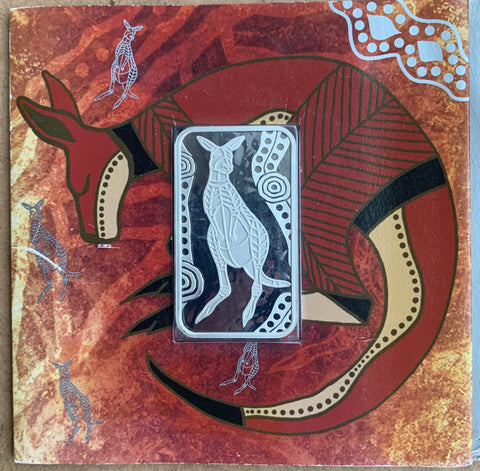 Australia 2008 Perth Mint $1 Kangaroo Dreaming 1oz Silver Square Coin