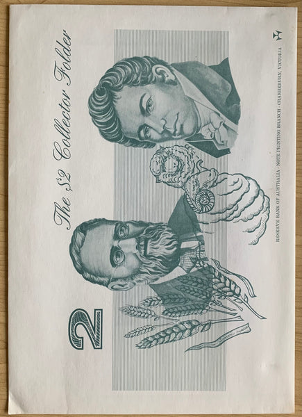 Australia $2 Two Dollar Note Collector Folder with outer envelope