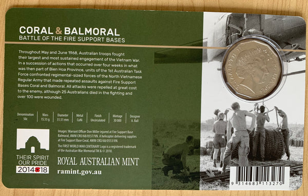 2018 Australia Coral & Balmoral 50c uncirculated coin