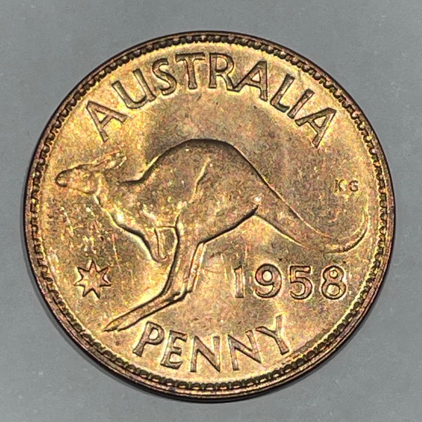 Australia 1958 Melbourne Mint 1d One Penny Uncirculated Condition