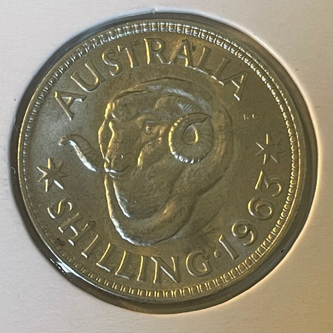 Australia 1963  1/- One Shilling silver coin Uncirculated