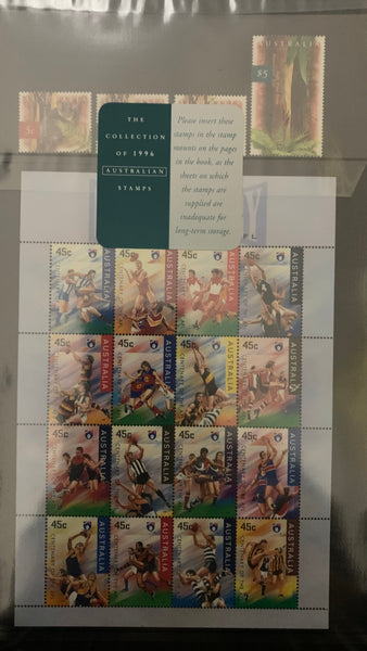 Australia Post 1996 Year Album. This book contains all the different simplified stamps issued in that year.