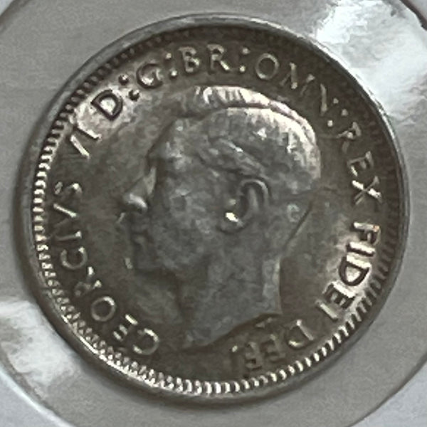Australia 1950 3d Threepence Silver Coin Uncirculated Condition