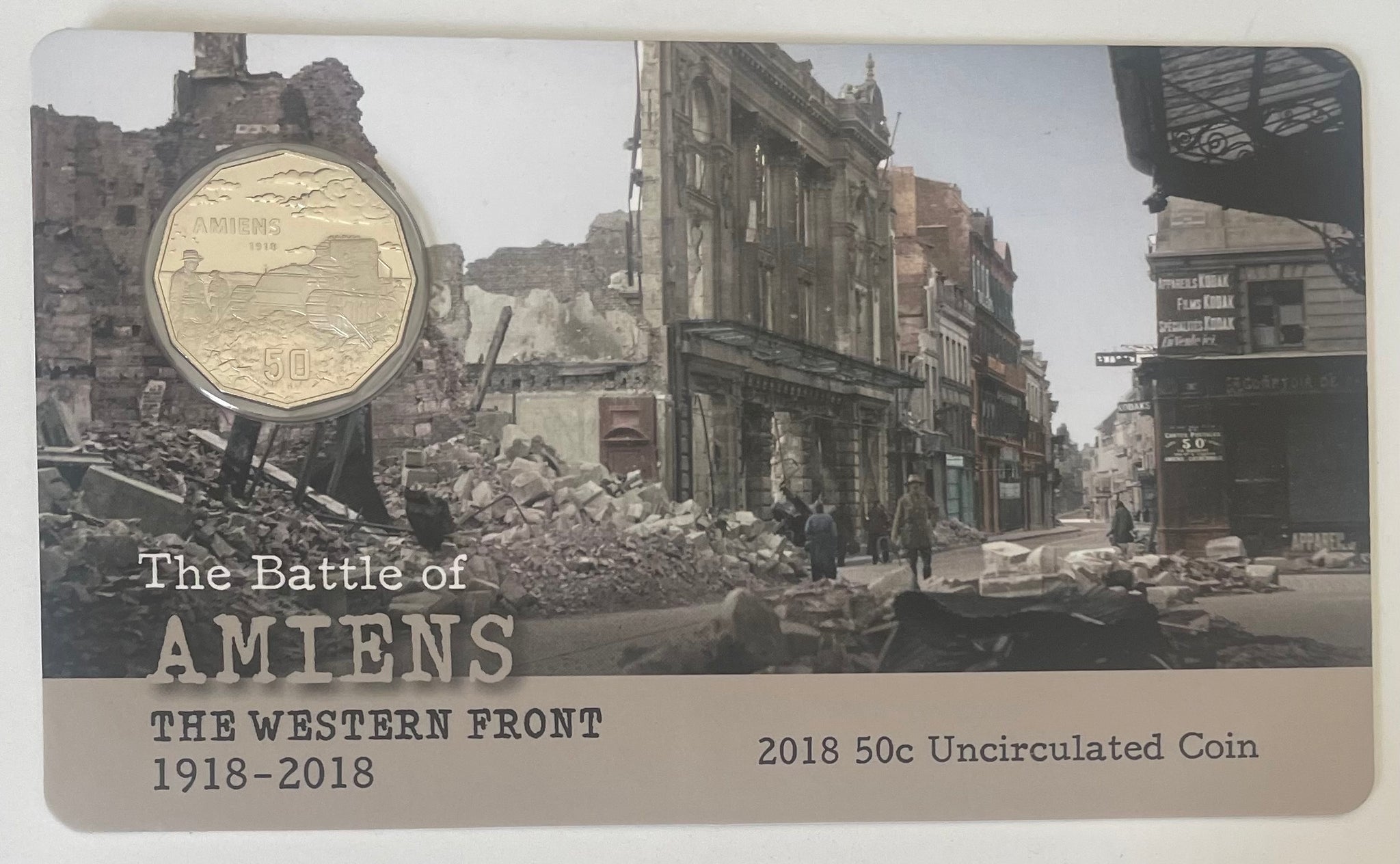 Australia 2018 Battle of Amiens Carded 50c coin