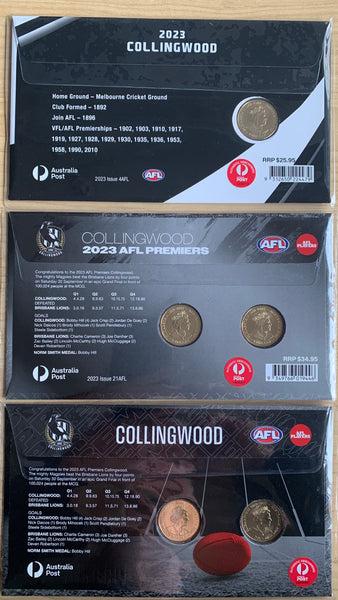 2023 AFL Collingwood Premiership set of 3 limited Issue PNCs