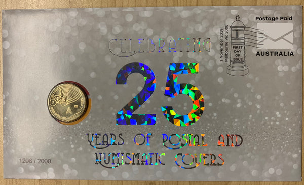 2019 Australia Post $1 A Overprint "Celebrating 25 Years of PNCs"