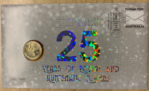 2019 Australia Post $1 A Overprint "Celebrating 25 Years of PNCs"