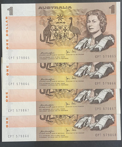 Australia 1977 $1 Knight/Stone Uncirculated run of 4. R77