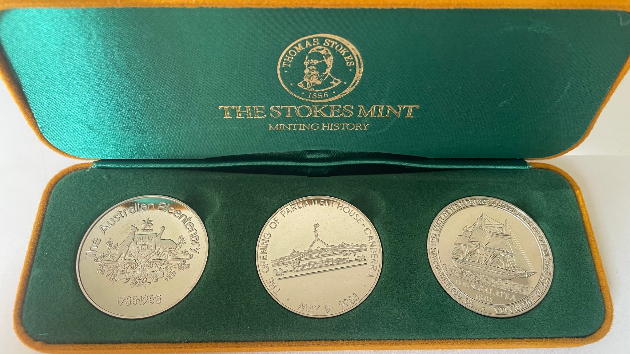 Australia 1988 Bicentennial Royal Visit Sterling Silver 3 Medallion Set - Stokes Mint