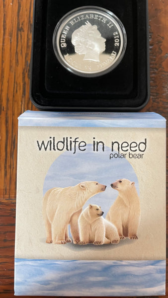 Tuvalu 2012 Perth Mint Coloured Polar Bear Silver 1oz Proof Coin