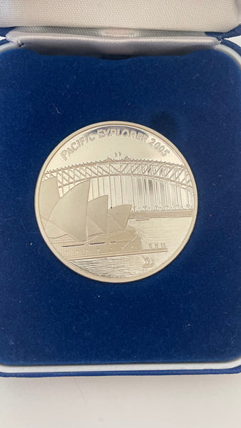 Australia 2005 Pacific Explorer Stamp Exhibition Coloured Proof Medallion