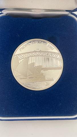 Australia 2005 Pacific Explorer Stamp Exhibition Coloured Proof Medallion