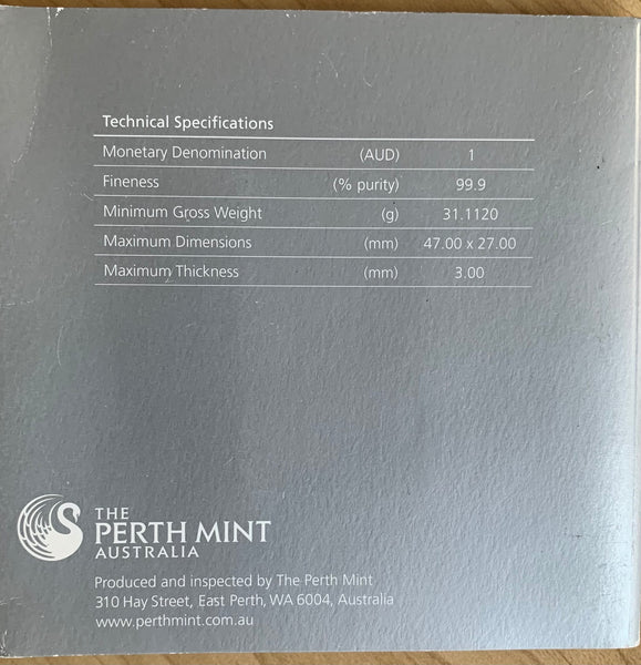 Australia 2008 Perth Mint $1 Kangaroo Dreaming 1oz Silver Square Coin