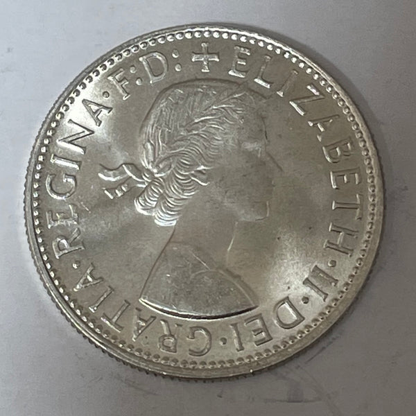Australia 1962 2/- Florin Silver Coin Brilliant Uncirculated