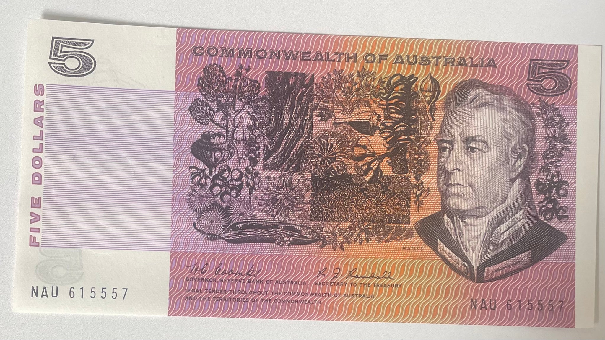 Australia 1967 $5 Commonwealth Coombs Randall Banknote. R202