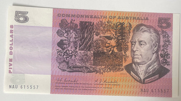Australia 1967 $5 Commonwealth Coombs Randall Banknote. R202