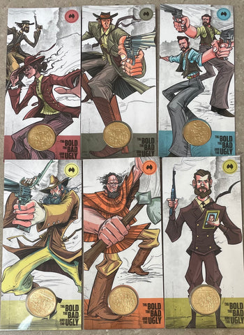Australia 2019 $1 One Dollar The Bold Bad & Ugly, Australia Counterstamp set of 6