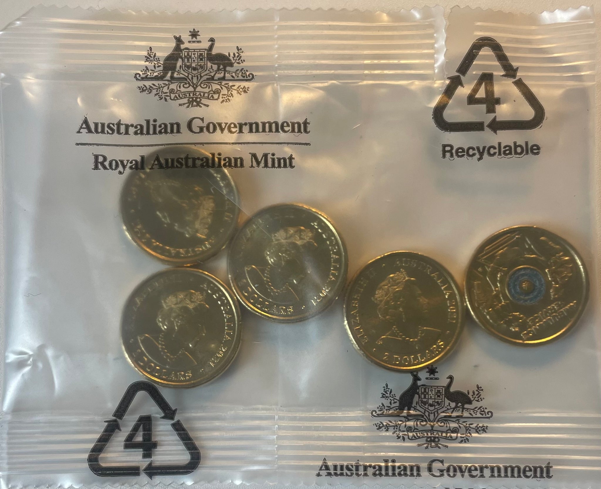 Australia 2021 Royal Australian Mint $2 Ambulance Service Coloured Coin Mint Bag