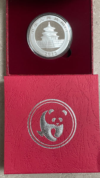 China 2012 10 Yuan  99.9 Silver Ounce Coloured Panda