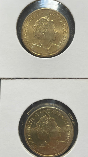 Australia 2019 Royal Australian Mint $1 Mr Squiggle & Friends Coins x 2