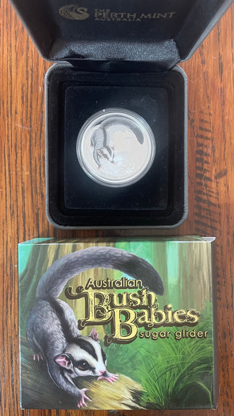 Australia 2010 Perth Mint Australian Bush Babies Sugar Glider 1/2oz Silver Coin